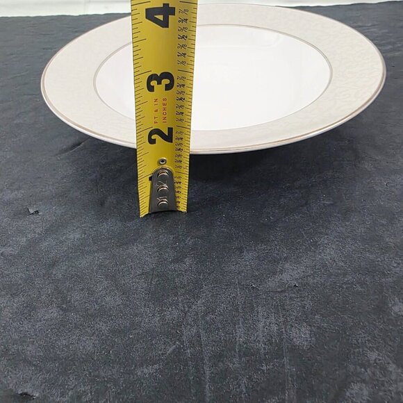 Mikasa Fine China Parchment Platinum Trim Rimmed Soup Salad Bowls – Set of 4 - Picture 13 of 16